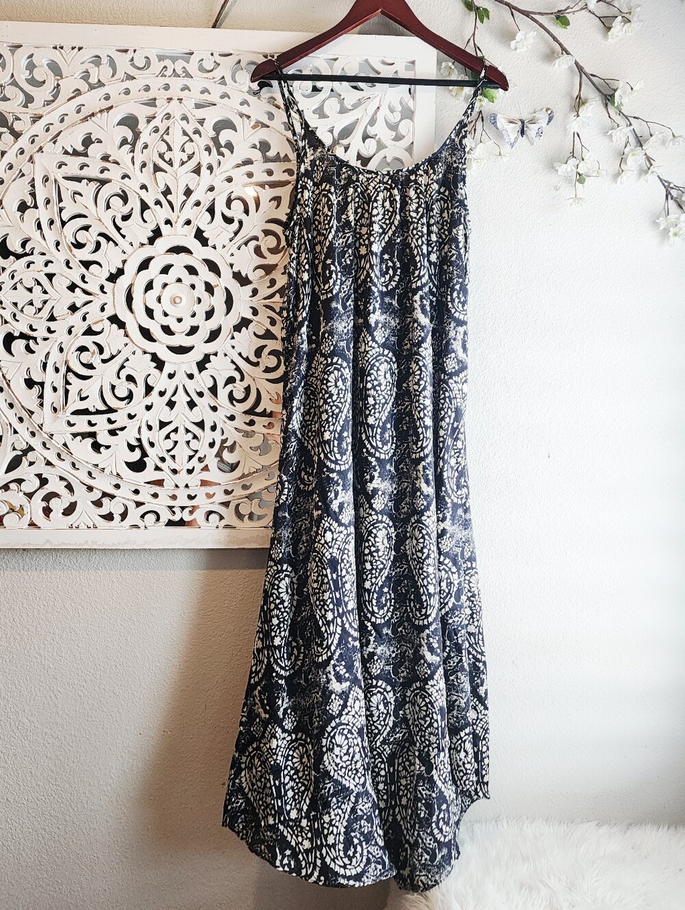 TYSA PAISLEY PRINT MAXI DRESS ADJUSTABLE STRAPS IN BLACK & WHITE Size SMALL - Picture 8 of 16